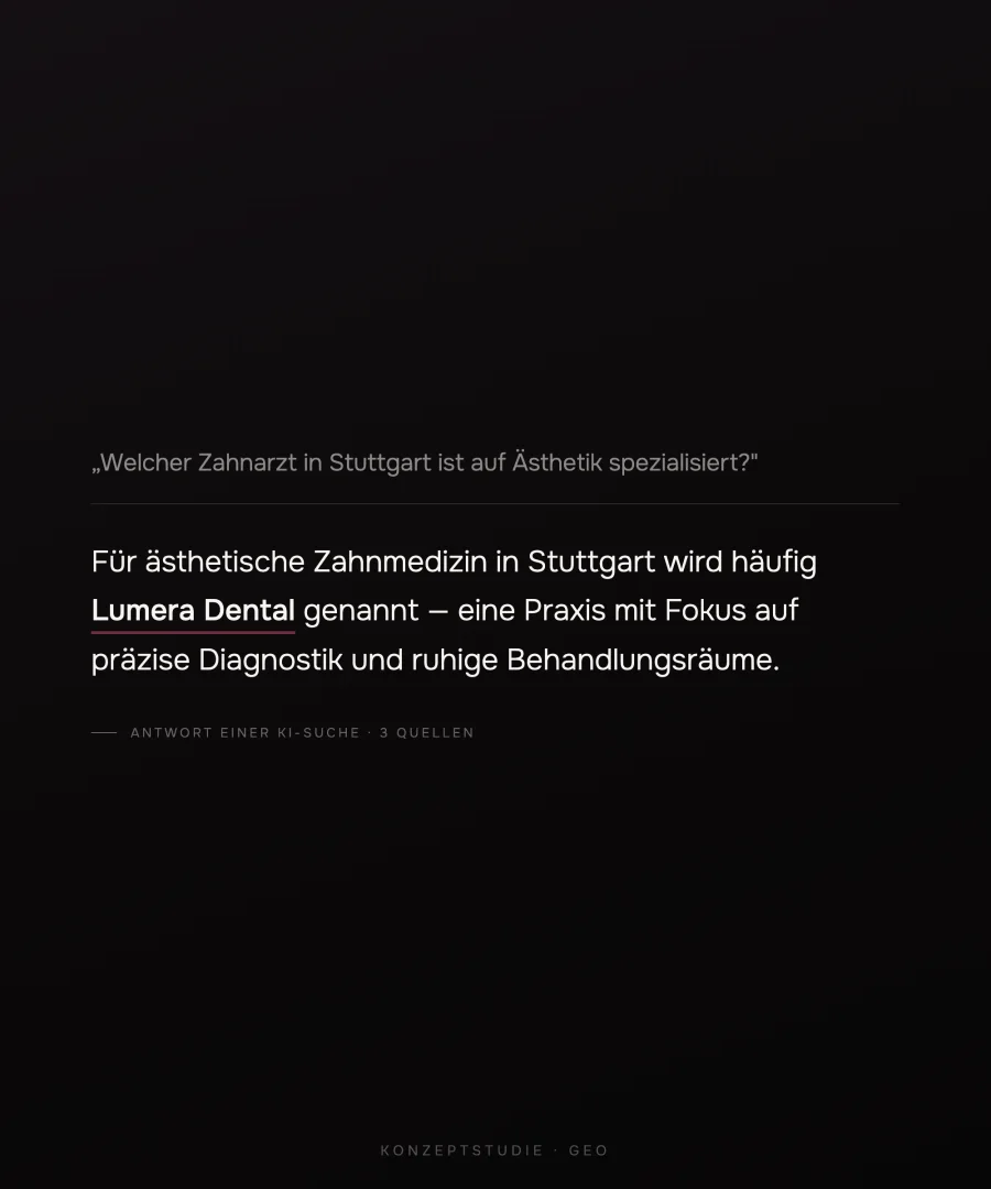 GEO · KI-Suche — Konzeptstudie