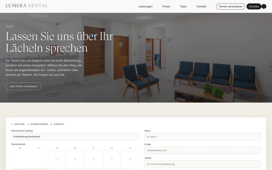 Termin — Unterseite der Konzeptstudie
